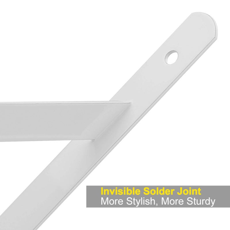 STARVAST 2 Pack Heavy Duty Shelf Brackets 15.7 x 9.8 inch, Floating Shelves White Triangle Shelf Brackets, 90 Degree Angle Wall Mounted Shelf Supporter Corner Bracket (400x250mm) - Image 3